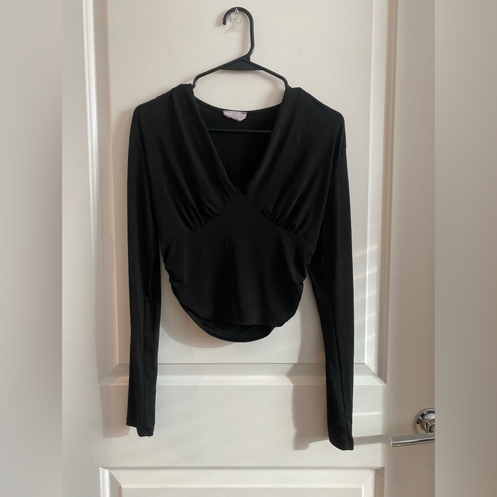 Chic Black Long Sleeve Women's Blouse